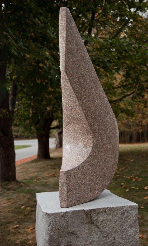 This Jonesboro Red granite crescent stands 5-1/2 feet tall.