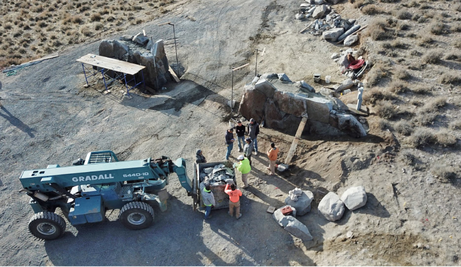 The bases of the two piers come together, ready to build the arch
