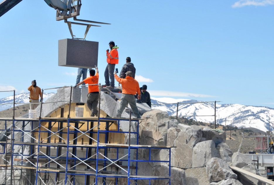 Fitting the keystone.