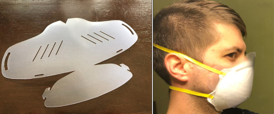 To create the mask shield, contact Dan Peter dpeter@laserproductus.com for a link to download the .dxf plotter file.