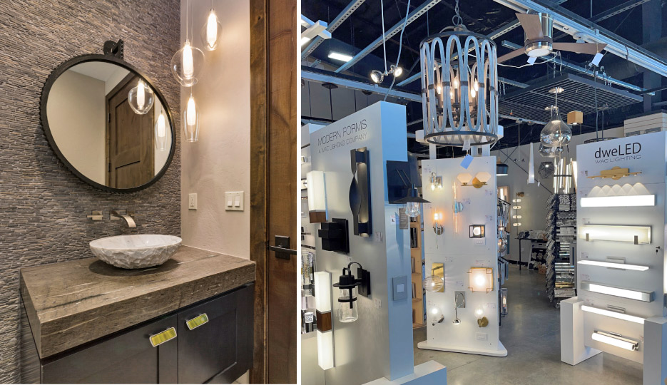 The new facility has a 6,000 square foot showroom. Jackie Beasley is a certified lighting specialist and designer, and heads up this niche division. “Lighting can make or break a house. You can have a gorgeous home, but if you make poor lighting choices in terms of function and esthetics, it really lets a house down.”
