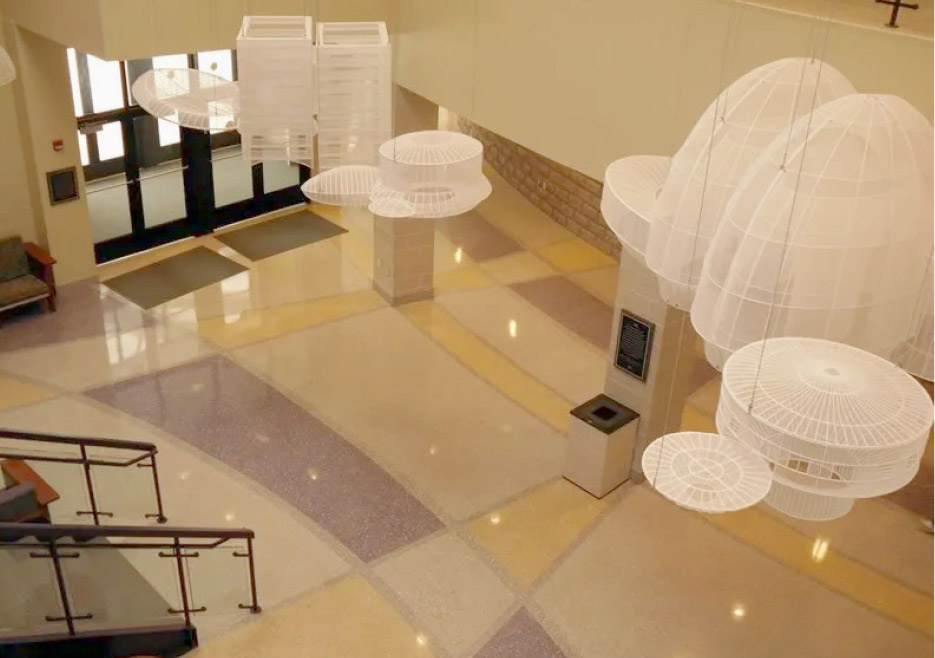 Terrazzo floor installed in the Jeanette S. Lipman Auditorium, Reynolds Community College, in Richmond, VA.