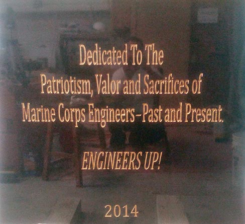 The front of the Absolute Black pedestal, etched and ready to go. “One retired Marine helped with the landscape and setup and another works in my shop,” said Stan. “They make great employees, because for twenty plus years they’re trained to get up and be at work at a certain time of day. It’s a work ethic that has been drilled into them for years.”