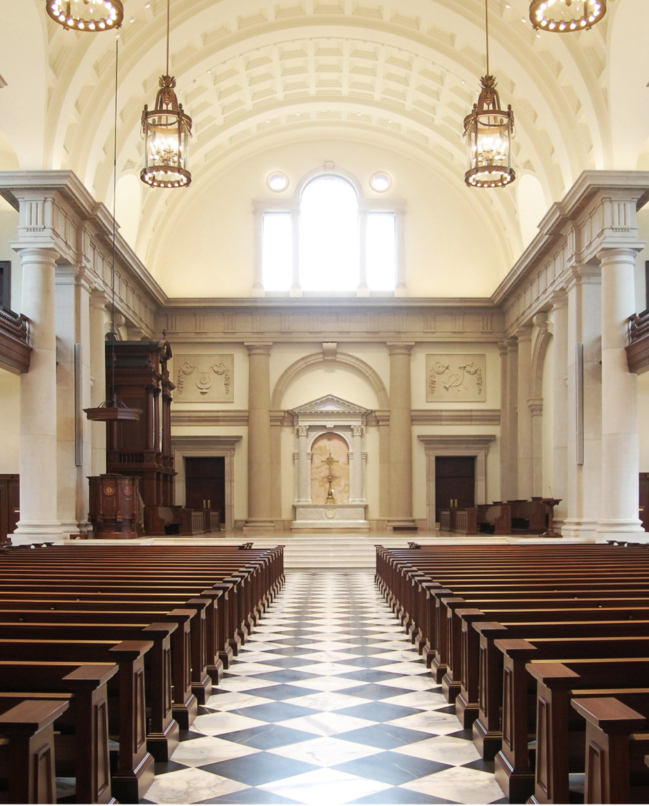 Commercial  Interior Hillsdale College Christ Chapel  Hillsdale, MI, Booms Stone Company Redford, MI