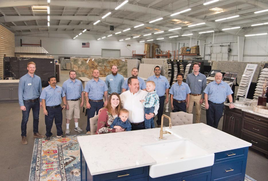 Upstate  Granite’s combo showroom / slab display from their  first year.