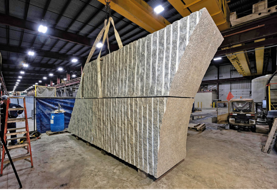 After quarrying, the blocks were cut and prepared for a mock-up review by Goldberg at the Coldspring facility. Once accepted, the fabrication proceeded with typical, high-quality Coldspring attention to detail.    Photo by Brad J. Goldberg