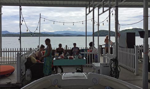 Grilling and chilling on Douglas Lake with the Great Smoky Mountains as the backdrop.