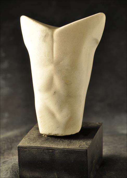 “Torso,” Ucci’s first carving done in marble, in the studio with Don Meserve.