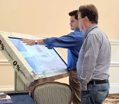 Branch locations and franchise owners who work with Colonial Marble are guided through the system, as they learn about the benefits of integrating the interactive Quote Countertops kiosk in their sales process.
