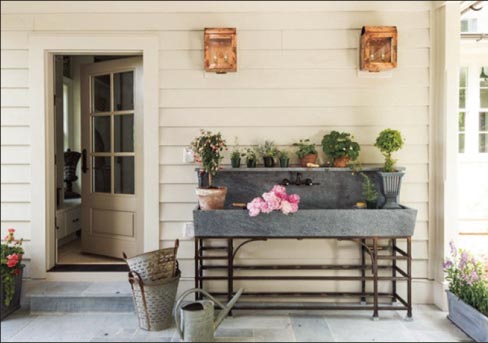 With its distinctive veining, this Old Dominion Alberene Soapstone sink makes a stunning design statement, by itself.