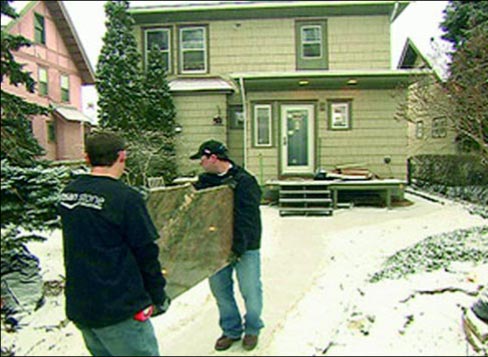 On location for the PBS Series Home Time,  which educates viewers about the complete selection, design, fabrication and installation process.