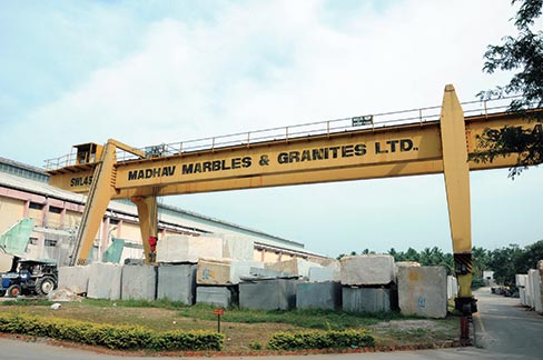 Madhav Marbles & Granites Limited was one of the first in India to import Italian machinery. Its current list of equipment consists of 2 Pedrini tiling lines, 6 Pedrini blockcutters, 6 Gaspari Menotti gang saws, 2 Breton polishing machines, an automated Resin machine and 3 mono wire saws. “We are a one-hundred percent export oriented company, and deliver 800-900 containers annually totaling thirteen million dollars in sales,” explained Manager of Exports and Owner, Riddhima Doshi.