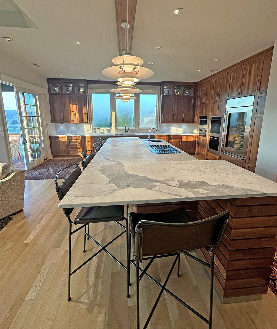 End result:  a beautiful 100 grit honed look for these marble countertops.